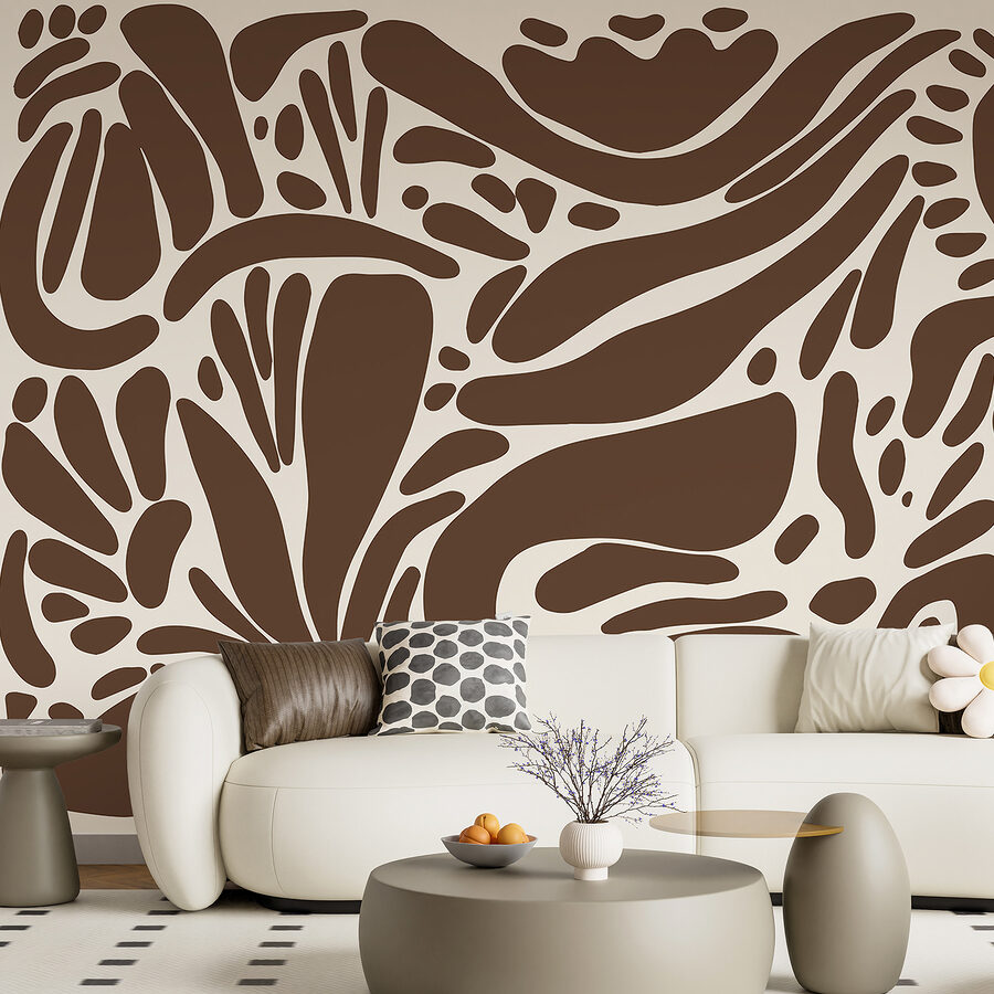 Motif marron et blanc