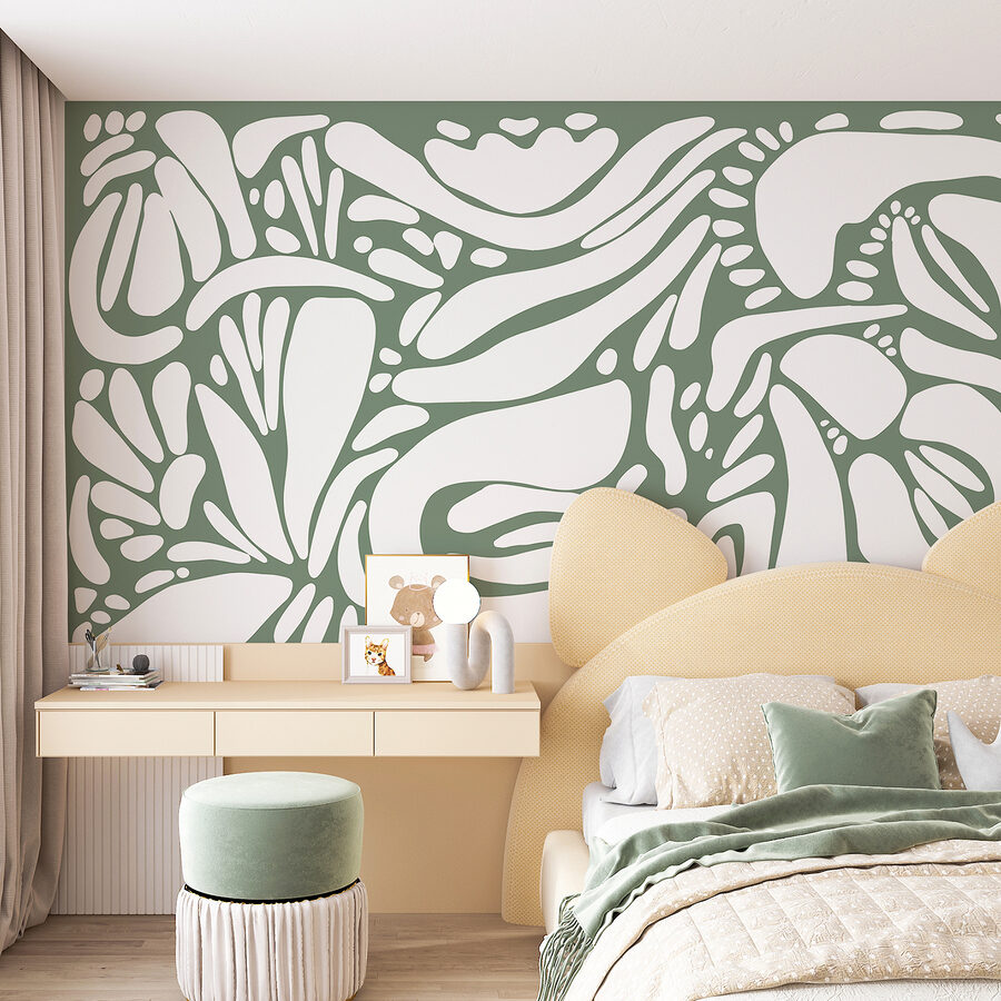 Papier peint Motif blanc et gris – Image 4