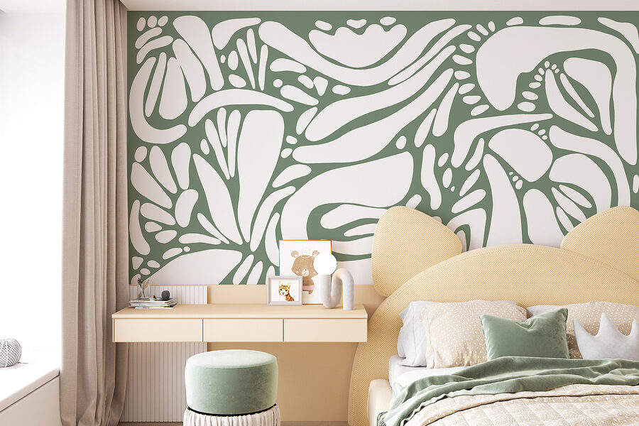 Papier peint Motif blanc et gris – Image 5