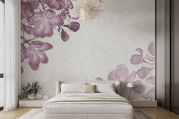 Fleurs violettes sur fond blanc Fleurs violettes sur fond blanc