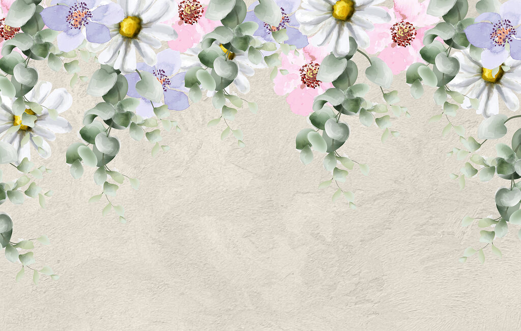 Groupe de fleurs et de feuilles Groupe de fleurs et de feuilles