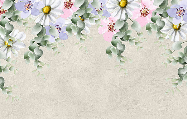 Groupe de fleurs et de feuilles Groupe de fleurs et de feuilles