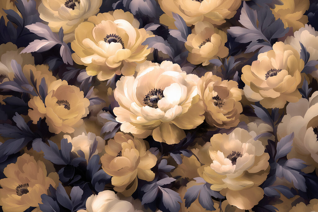 Groupe de fleurs avec feuilles Groupe de fleurs avec feuilles