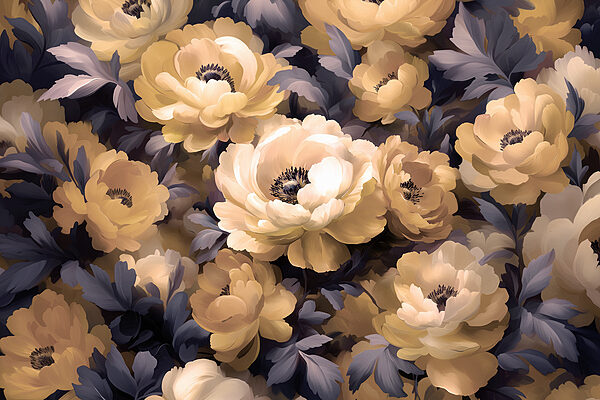 Groupe de fleurs avec feuilles Groupe de fleurs avec feuilles