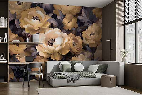 Groupe de fleurs avec feuilles Groupe de fleurs avec feuilles