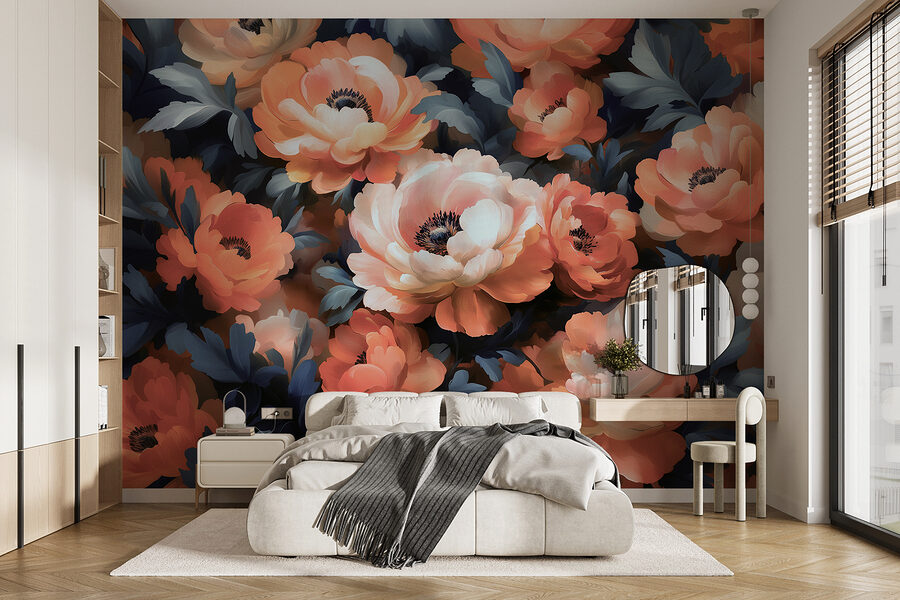 Groupe de fleurs avec des feuilles bleues Groupe de fleurs avec des feuilles bleues