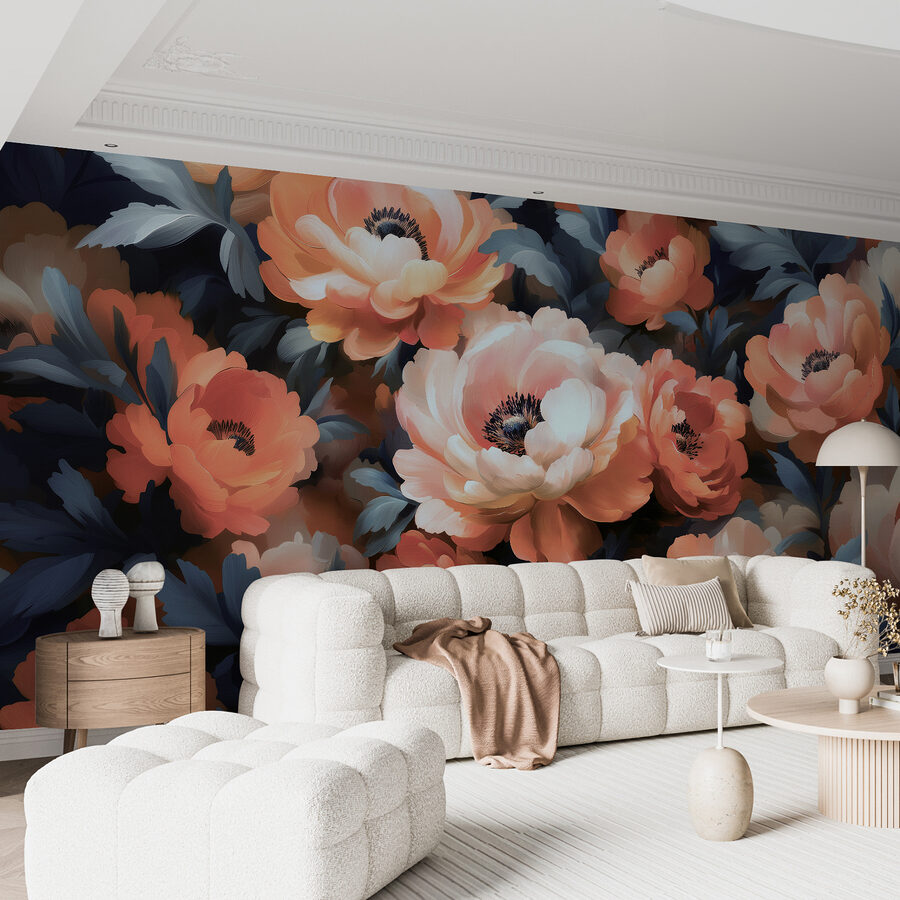 Groupe de fleurs avec des feuilles bleues Groupe de fleurs avec des feuilles bleues