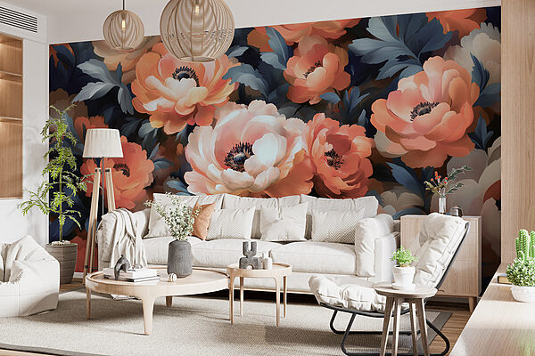 Groupe de fleurs avec des feuilles bleues Groupe de fleurs avec des feuilles bleues