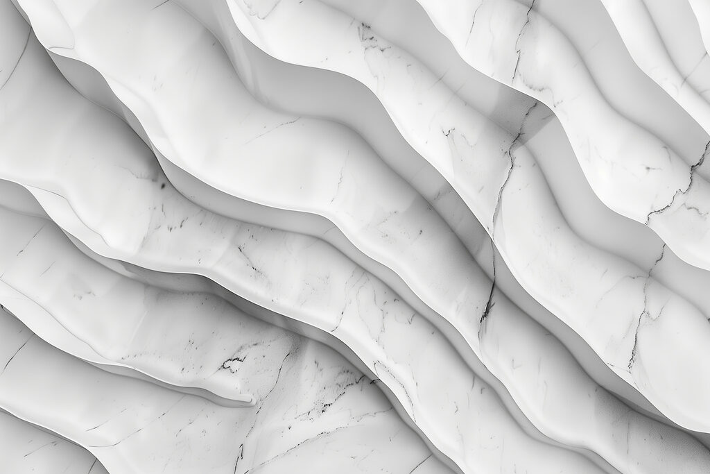 Surface en marbre blanc avec des lignes ondulées Surface en marbre blanc avec des lignes ondulées