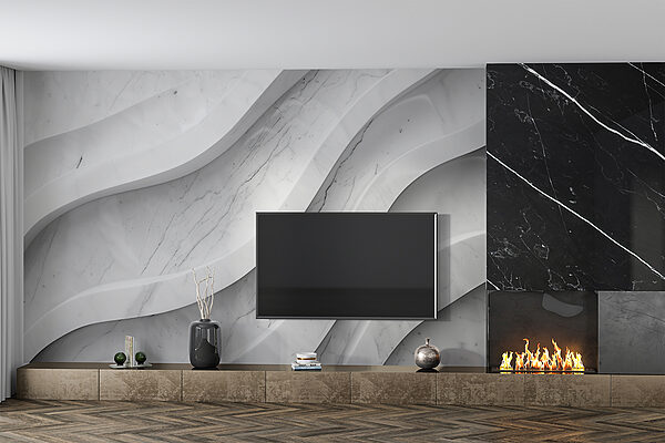 Mur de marbre blanc avec lignes Mur de marbre blanc avec lignes