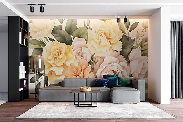 Groupe de fleurs avec feuilles Groupe de fleurs avec feuilles