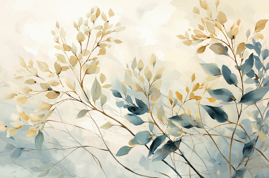 Peinture de feuilles et de branches