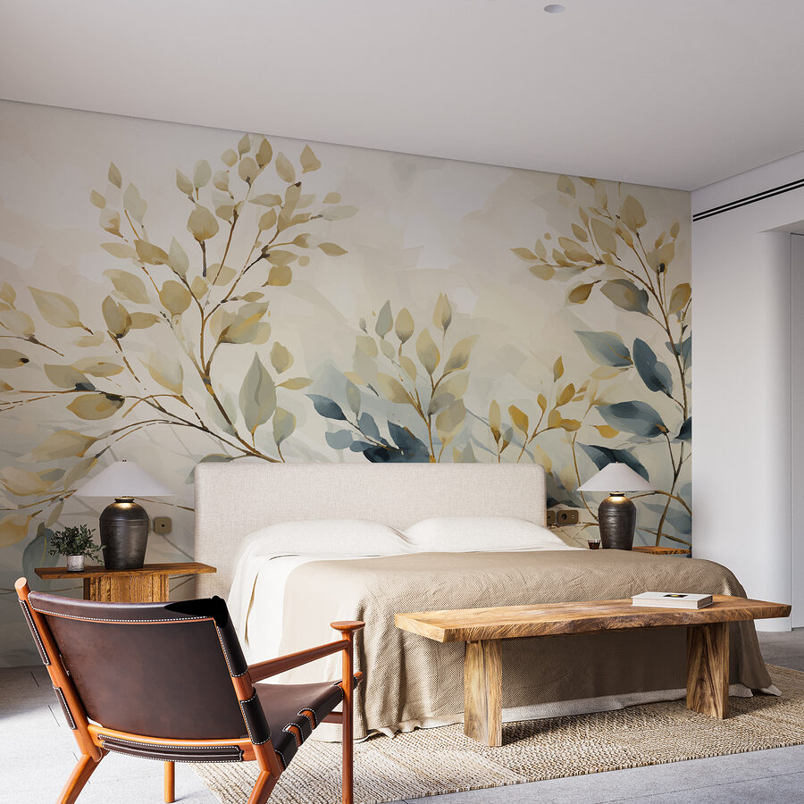 Peinture de feuilles et de branches