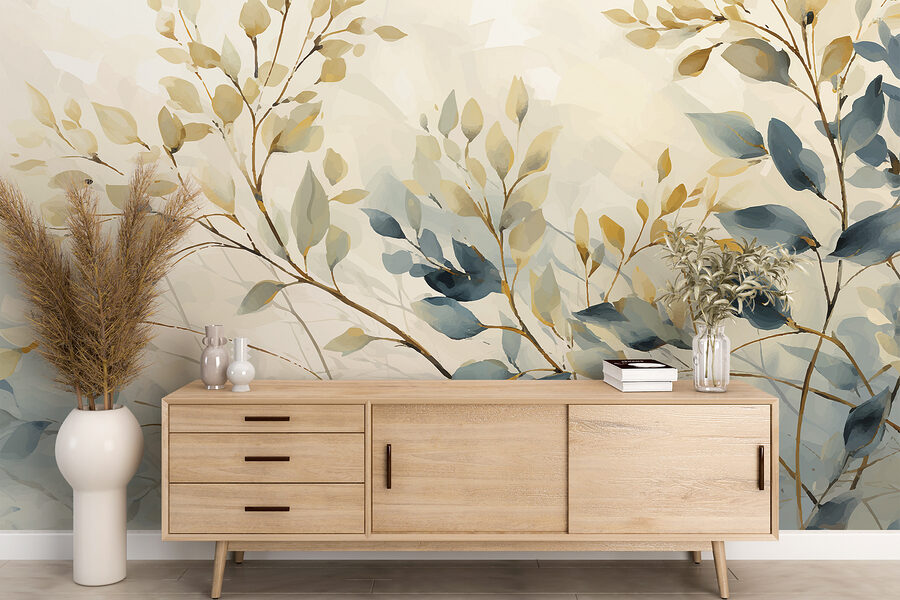 Peinture de feuilles et de branches