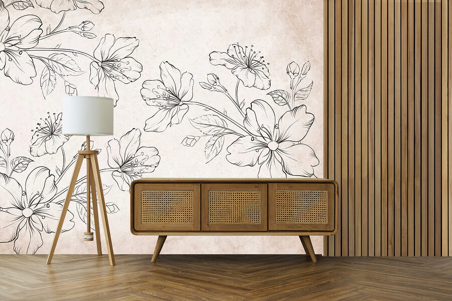Dessin de fleurs sur fond blanc