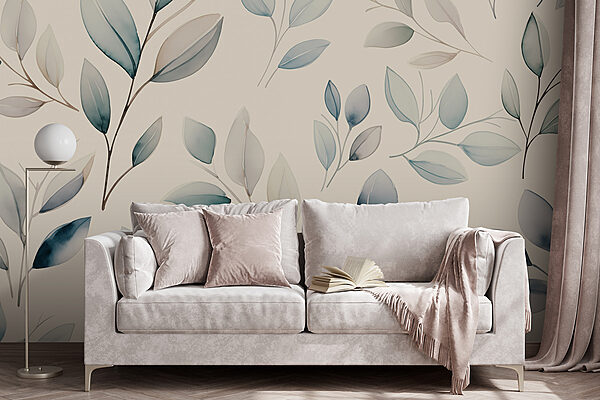 Motif de feuilles sur fond blanc Motif de feuilles sur fond blanc