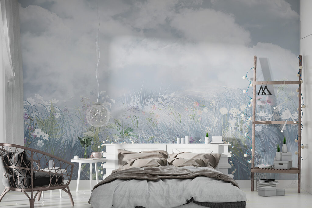 Field of flowers and grass