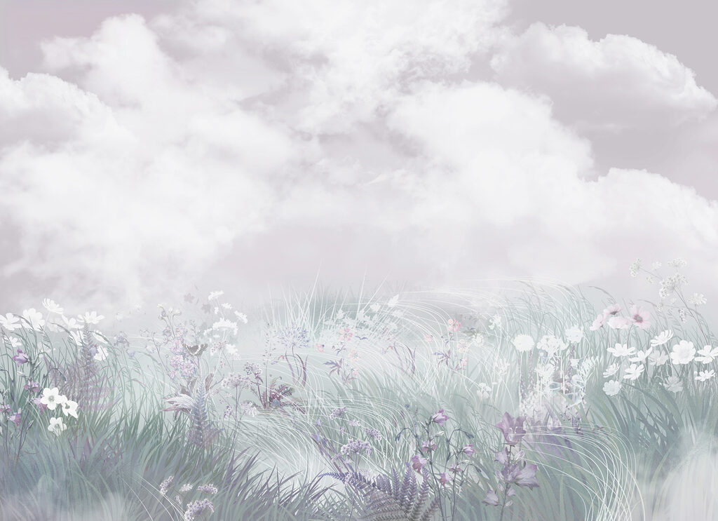 Field of flowers and grass