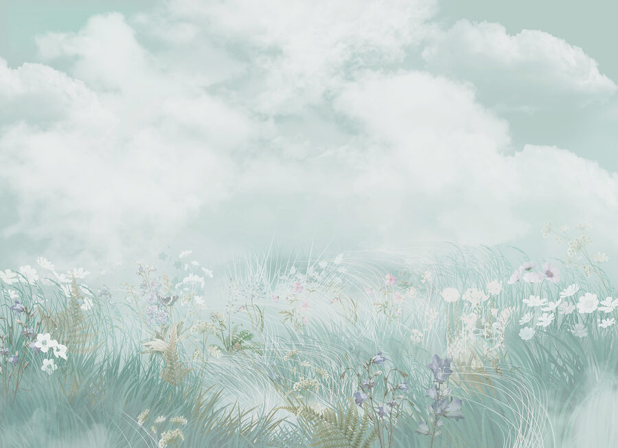 Champ d'herbe et de fleurs