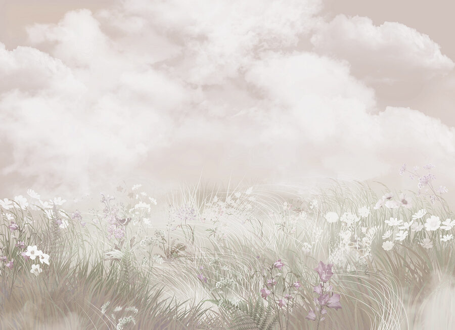 Papier peint Champ d'herbe et de fleurs – Image 5