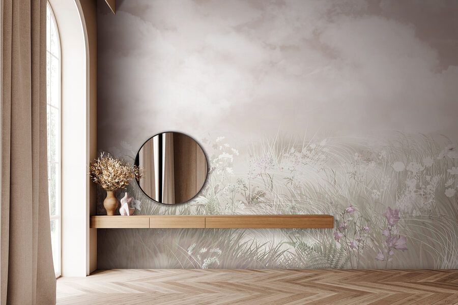 Papier peint Champ d'herbe et de fleurs – Image 4