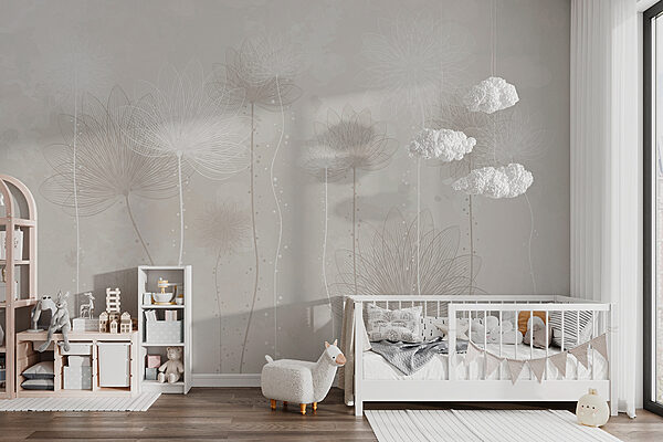 Fleurs blanches sur fond gris Fleurs blanches sur fond gris
