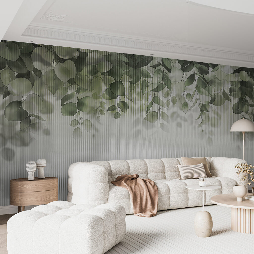 Green leaves from a window