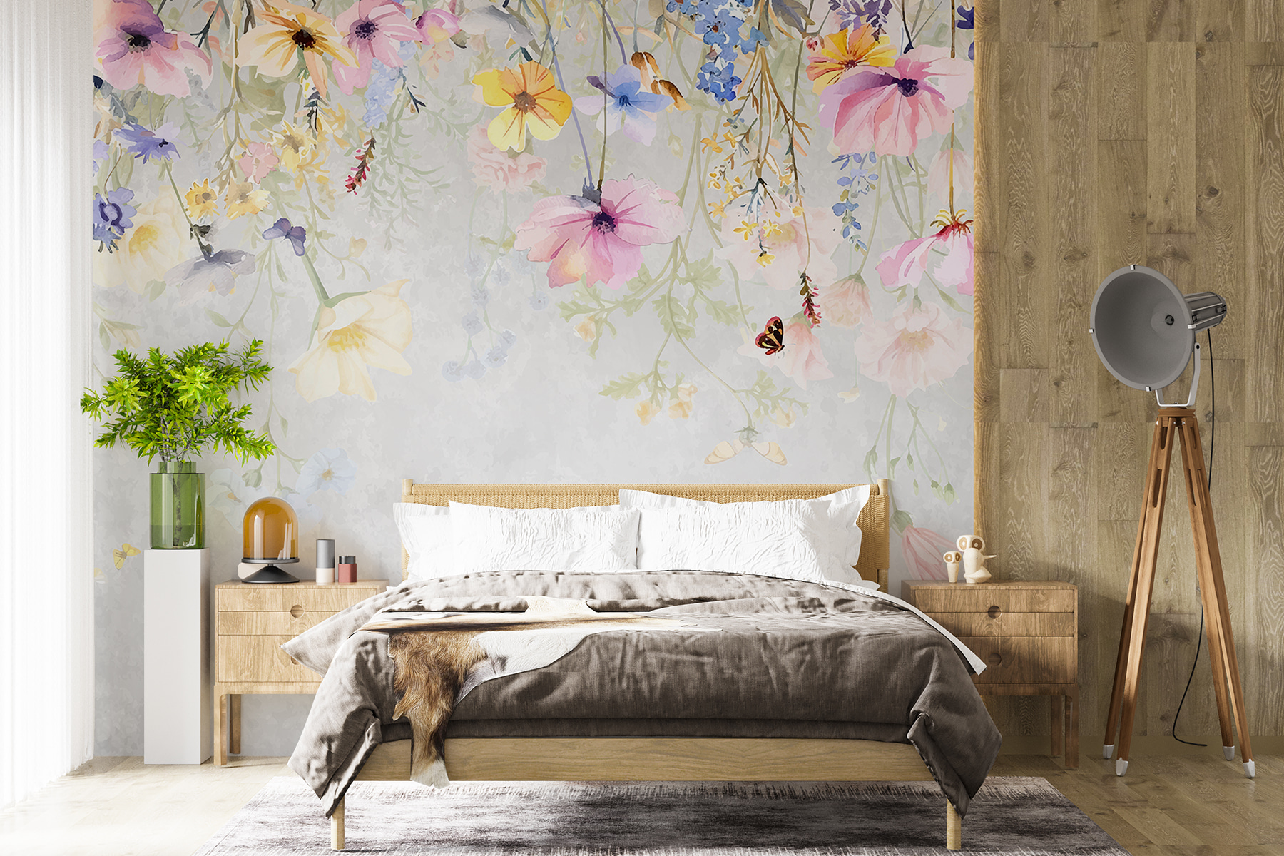 Painting of flowers and butterflies Painting of flowers and butterflies