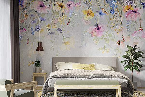 Peinture de fleurs et de papillons Peinture de fleurs et de papillons