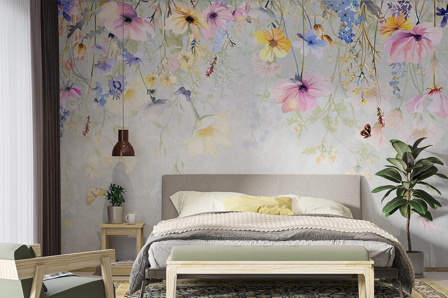 Peinture de fleurs et de papillons Peinture de fleurs et de papillons
