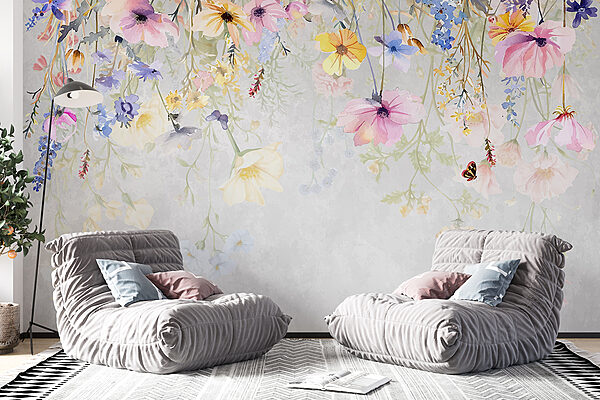 Peinture de fleurs et de papillons Peinture de fleurs et de papillons