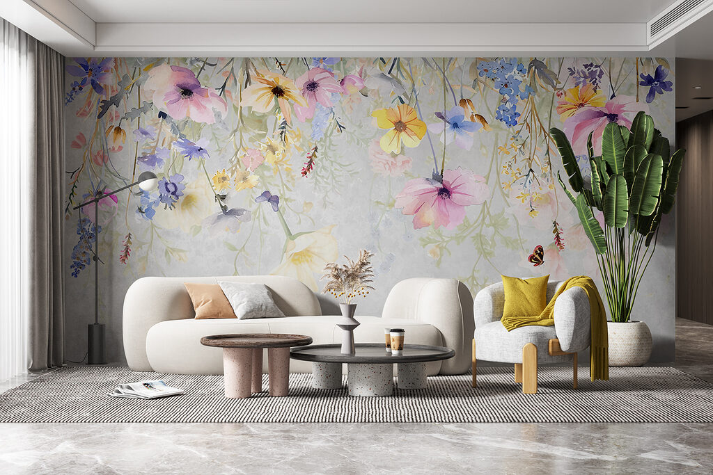 Painting of flowers and butterflies Painting of flowers and butterflies