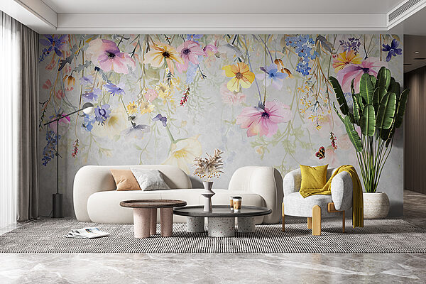 Peinture de fleurs et de papillons Peinture de fleurs et de papillons