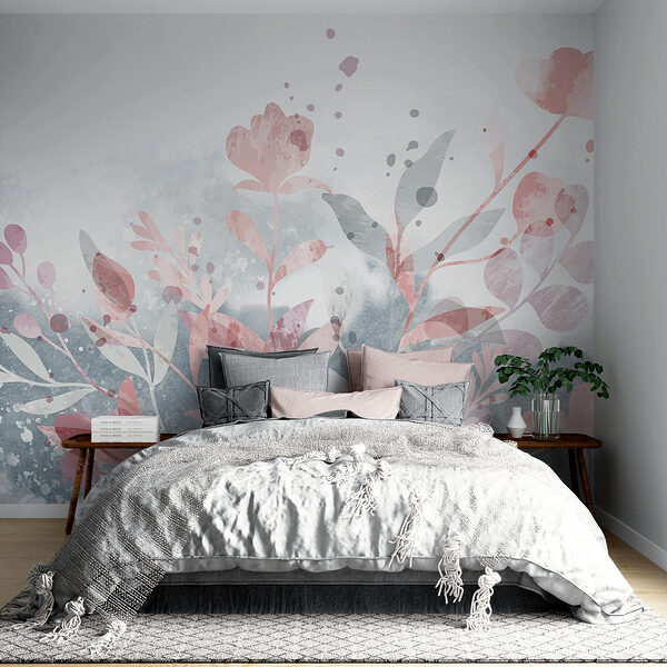 Motif floral rose et gris Motif floral rose et gris