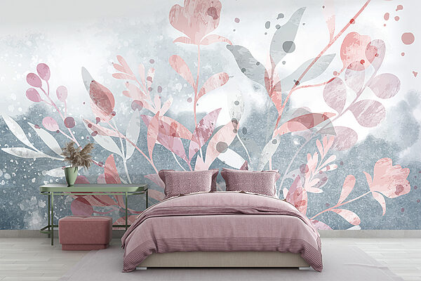Motif floral rose et gris Motif floral rose et gris