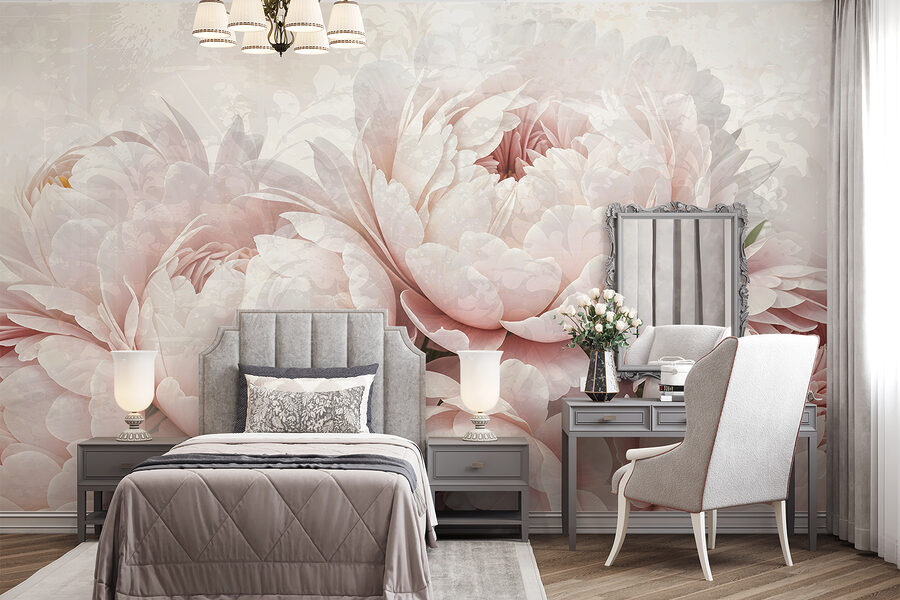 Papier peint Groupe de fleurs roses – Image 2