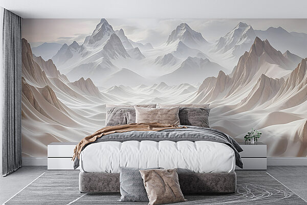 Montagnes enneigées avec nuages w08313pig31r 600x400 - Montagnes enneigées avec nuages