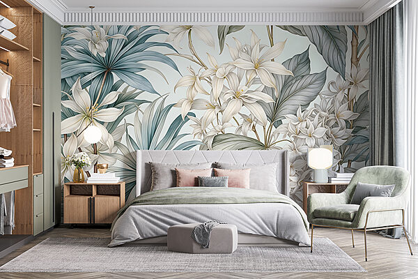 Papier peint Papier peint Gros plan sur des fleurs (UGS : w08318)