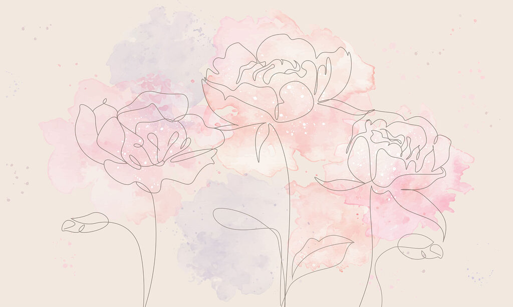 Dessin de fleurs sur fond rose Dessin de fleurs sur fond rose