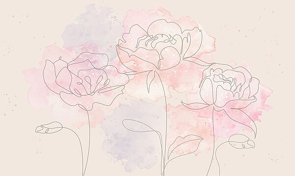Dessin de fleurs sur fond rose Dessin de fleurs sur fond rose