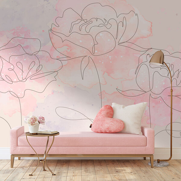 Dessin de fleurs sur fond rose Dessin de fleurs sur fond rose