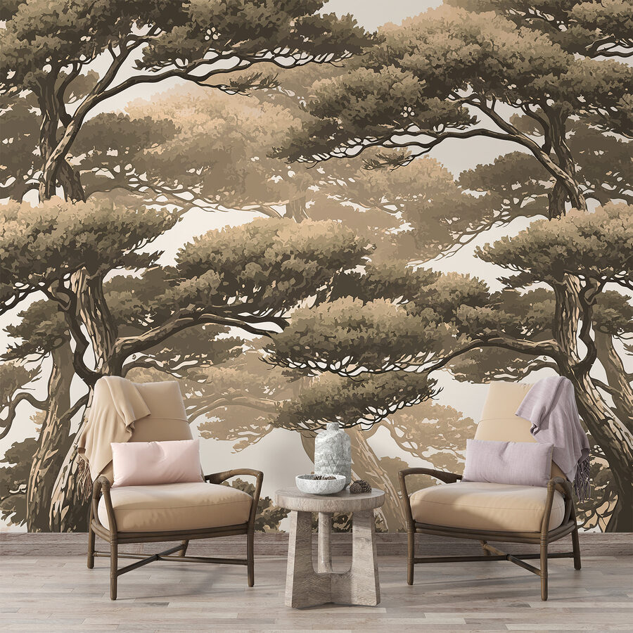Groupe d'arbres avec des branches