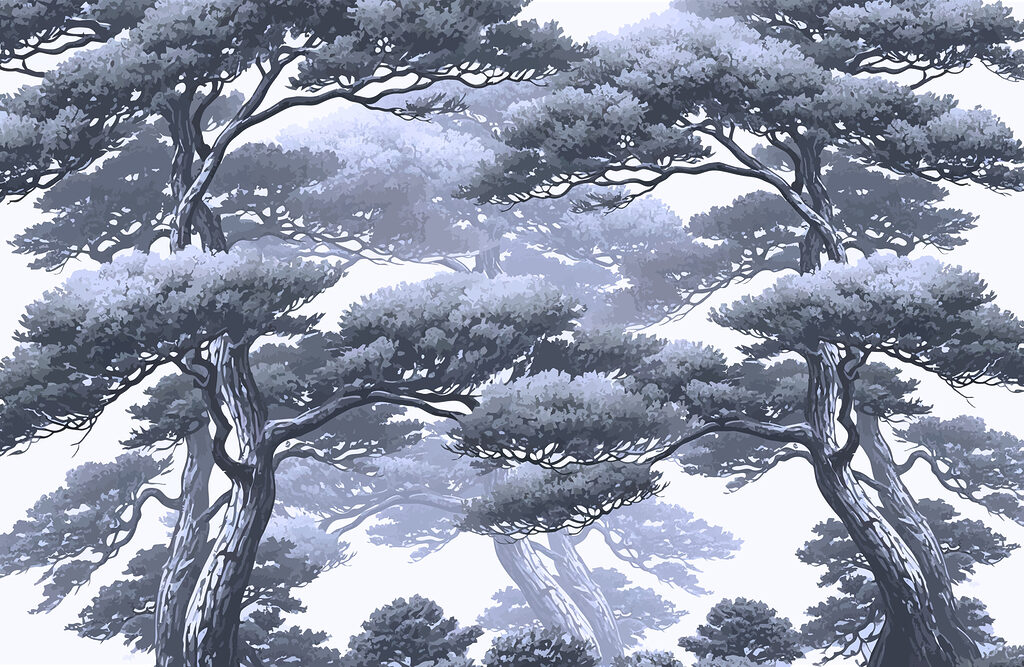 Groupe d'arbres avec des branches Groupe d'arbres avec des branches