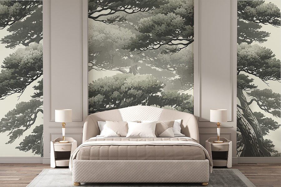 Groupe d'arbres avec de nombreuses branches