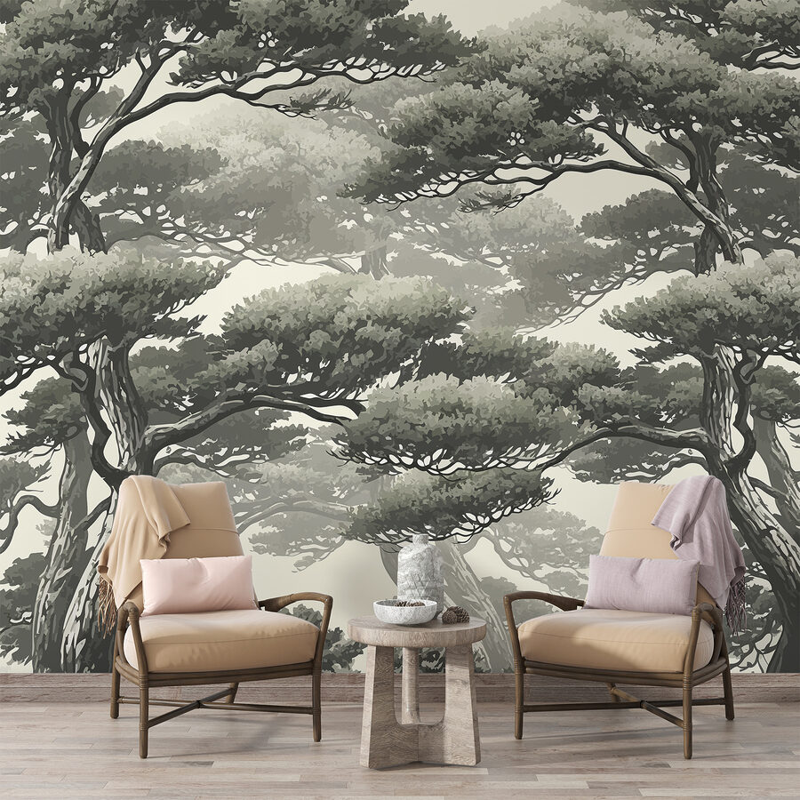 Groupe d'arbres avec de nombreuses branches