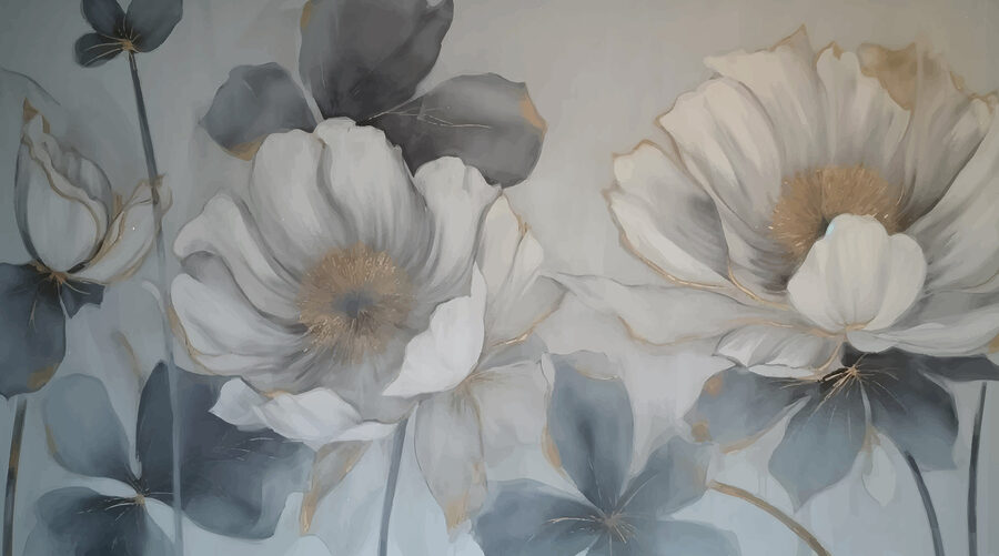 Peinture de fleurs sur un mur
