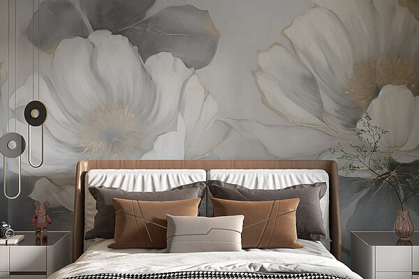 Peinture de fleurs sur un mur Peinture de fleurs sur un mur
