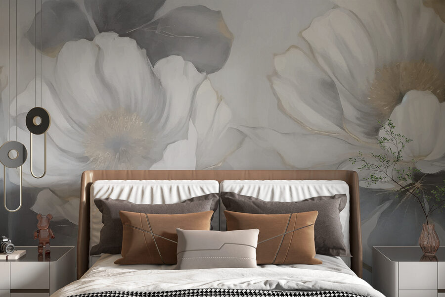 Peinture de fleurs sur un mur