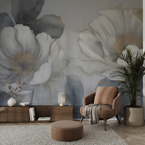 Peinture de fleurs sur un mur Peinture de fleurs sur un mur