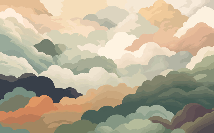 Nuages colorés dans le ciel